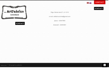 ArtFabrics - Скриншот домашней страницы www.artfabrics.lv 
